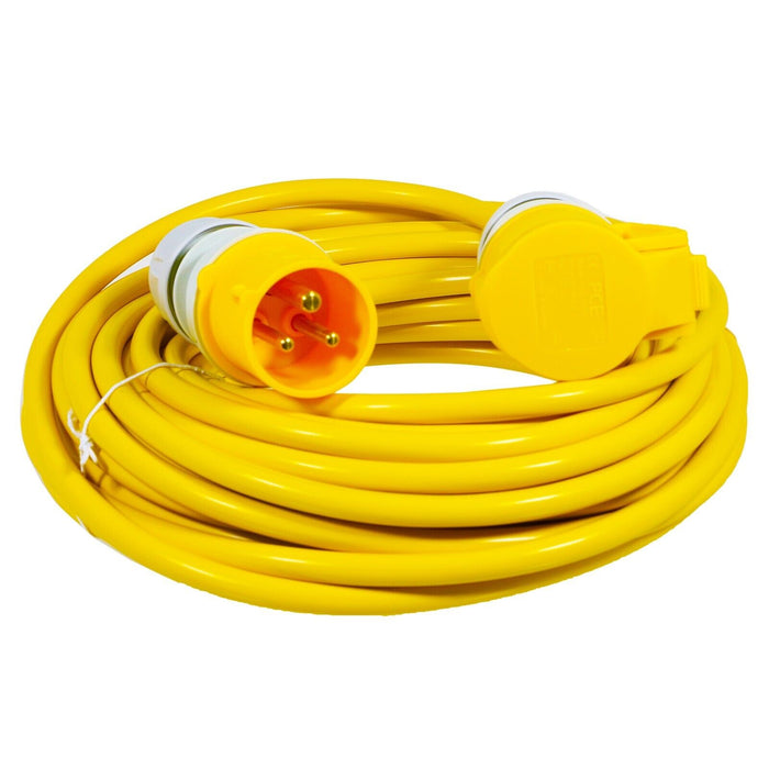 16A Extension Lead 14m 110V 2.5mm Heavy Duty Power Cable Cord 3-Pin 2P+E (Yellow)