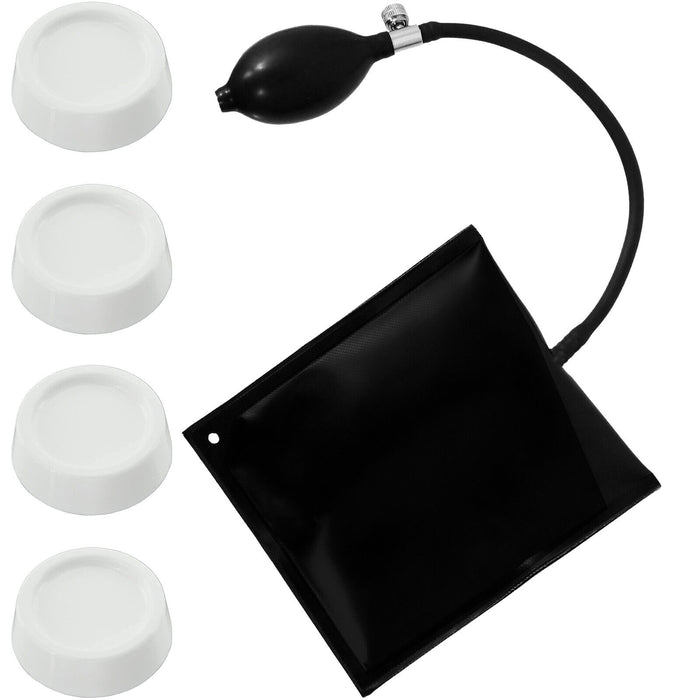 Universal Washing Machine Tumble Dryer Anti-Vibration Feet + Shock Absorber Stabiliser Pad (Pack of 4 x Feet + 1 x Pad)