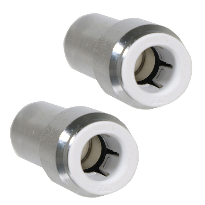 Radiator Valve 15mm x 10mm Pushfit Chrome Speed Fit Reducing Straight Compression Stem (Pack of 4)