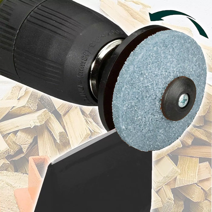 Kindling Splitter Blade Sharpener Drill Attachment Safety Goggles Kit Log Wood Splitting Chisel Wedge Set (Large)