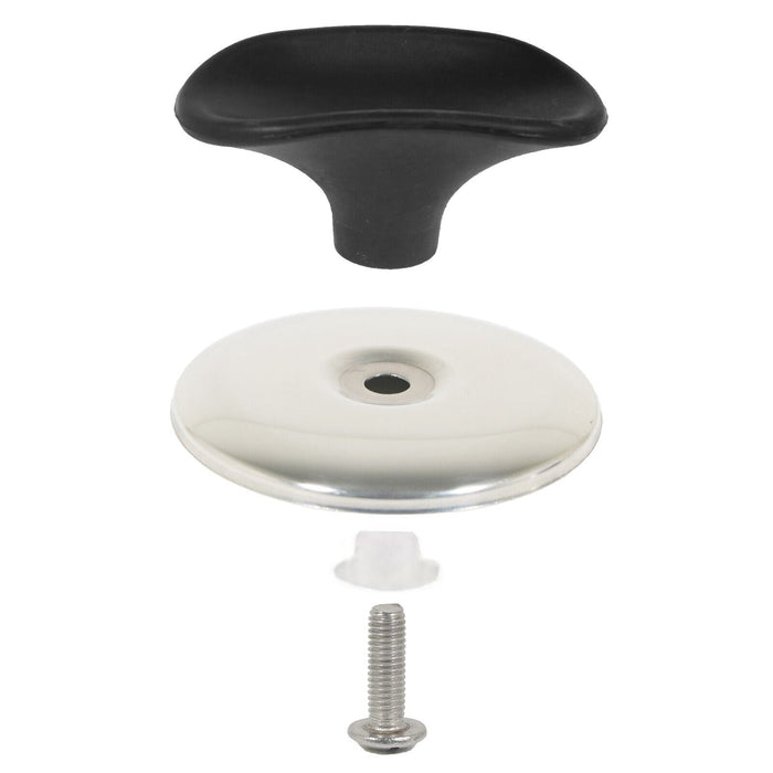 Universal Pan Lid Handle 6cm Saucepan Slow Cooker Steamer Pot Knobs (Black / Chrome Silver, Pack of 3)