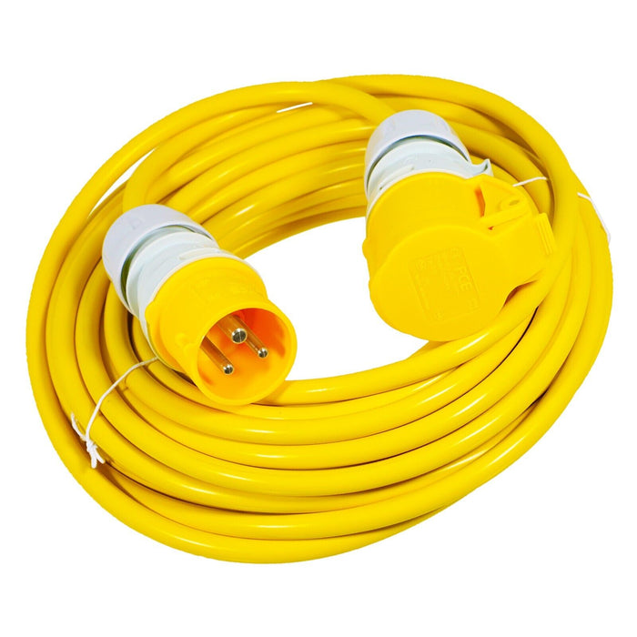 16A Extension Lead 14m 110V 1.5mm Extra Long Power Cable Cord 3-Pin 2P+E (Yellow)
