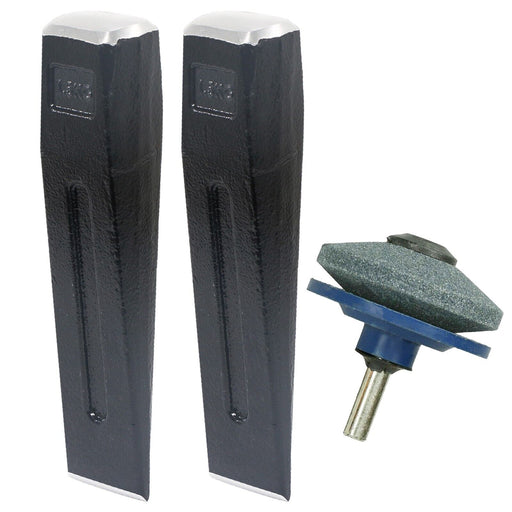 Log Splitter Blade Sharpener 1.5KG 8" Wood Splitting Timber Chisel Wedge + Drill Attachment Kit