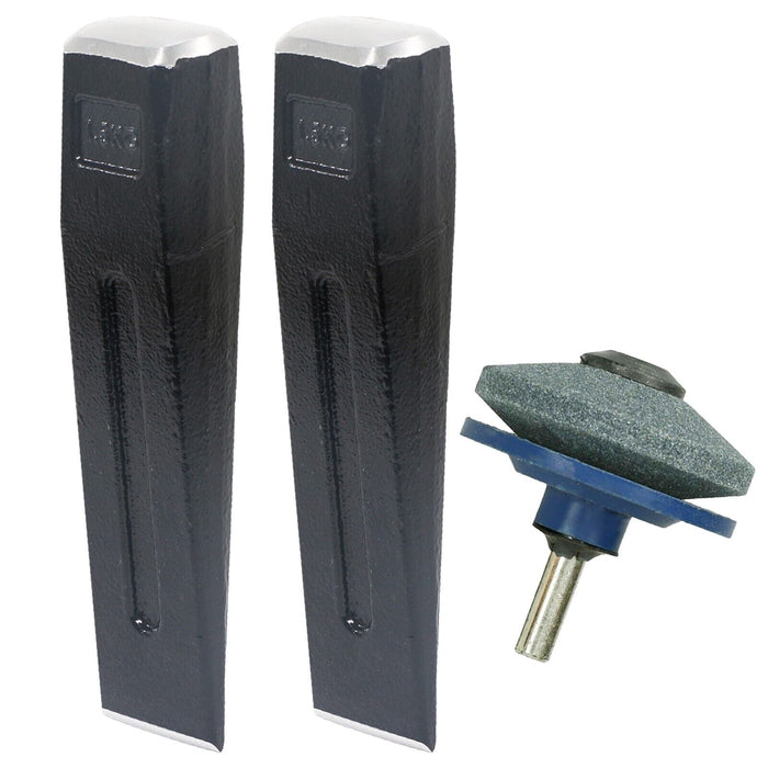 Log Splitter Blade Sharpener 1.5KG 8" Wood Splitting Timber Chisel Wedge + Drill Attachment Kit