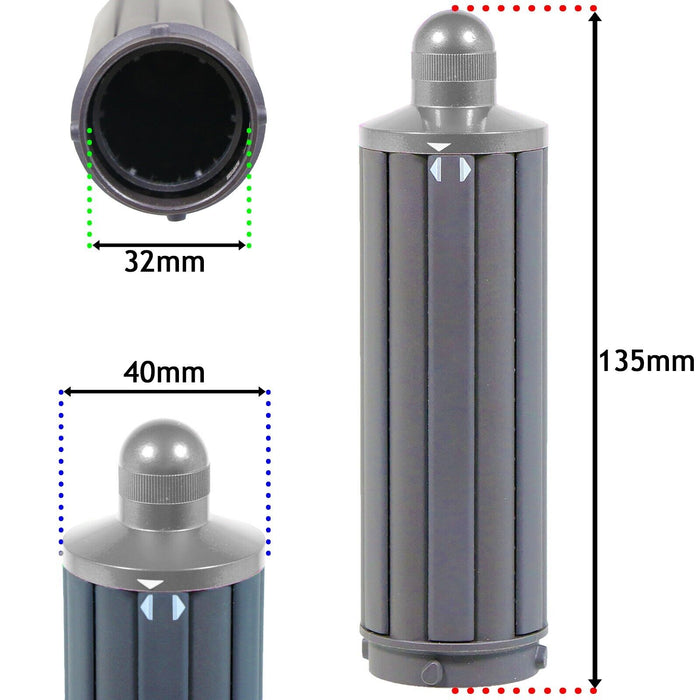 Dyson Airwrap Barrel 40mm x 135mm Hair Styler Attachment 1.6" Nickel / Iron 971889-04
