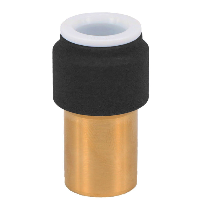Radiator Valve 15mm x 10mm Black Pushfit Reducing Straight Speed Fit Compression Stem