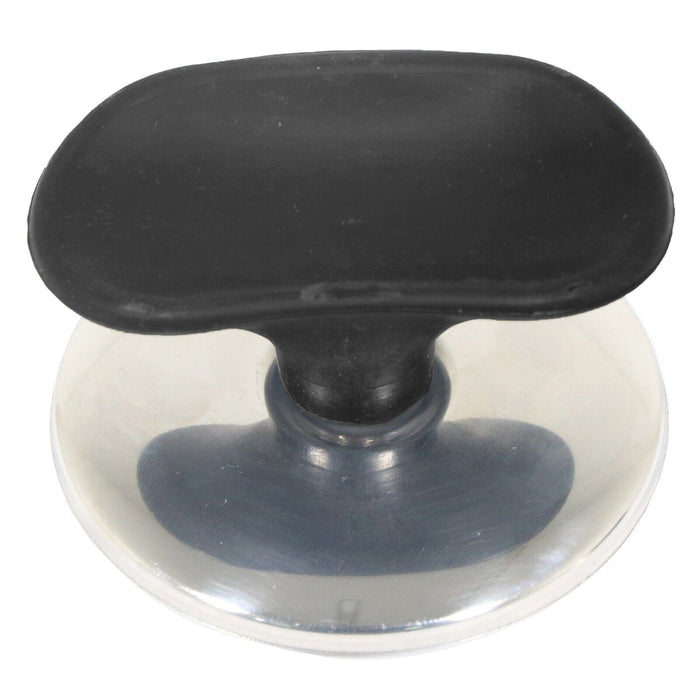 Universal Pan Lid Handle 6cm Saucepan Slow Cooker Steamer Pot Knobs (Black / Chrome Silver, Pack of 4)