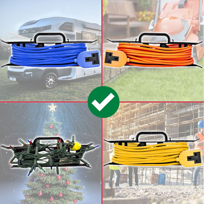 Universal Cable Tidy H Frame Bracket Extension Power Lead Wire Storage Winder (360mm x 125mm)