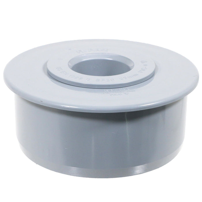 110mm Soil Pipe Reducer + 32mm Boss Adaptor Solvent Waste Push Fit Seal Kit (Grey)