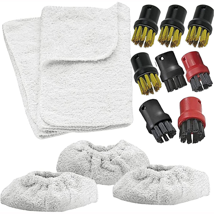 Terry Covers + Brushes for KARCHER SC1 SC2 SC3 SC4 SC5 SC6 K1 SI Steam Cleaner