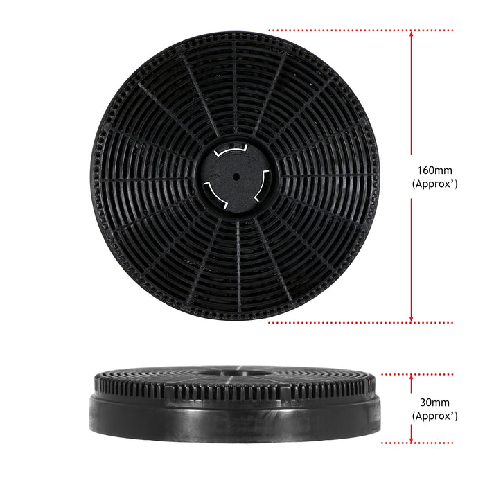 Cooker Hood Charcoal Filters Compatible for Russell Hobbs RHGCH601, RHGCH901, RHGCH702B-M, RHGCH902B-M, RHGCH603DS, RHGCH903DS, RHICH904DB (Pack of 2) G3000024