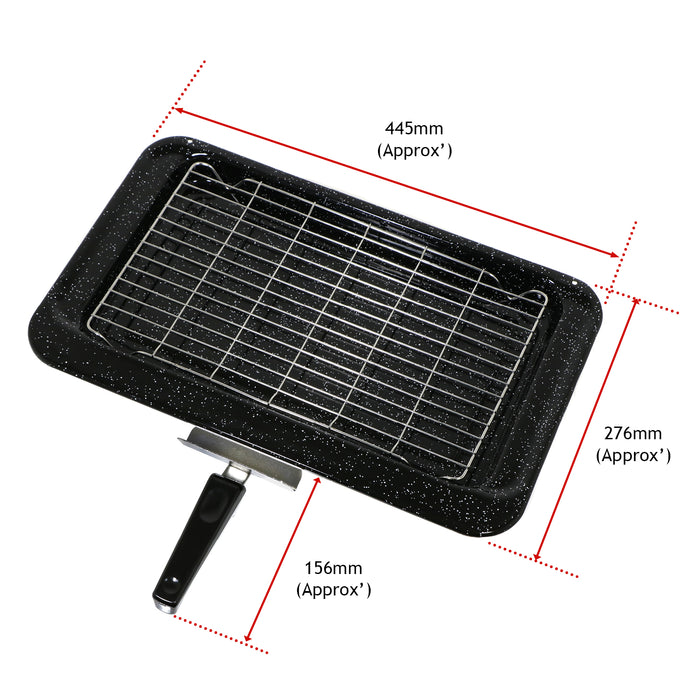Enamel Grill Pan Tray Rack Grid Handle for Maytag Oven Cooker 445 x 276 mm