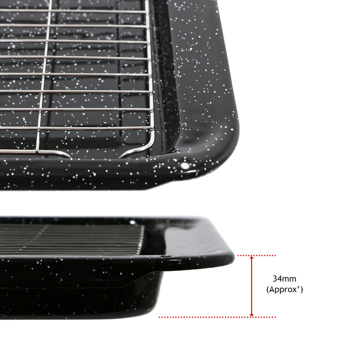 Enamel Grill Pan Tray Rack Grid Handle for Flavel Oven Cooker 445 x 276 mm