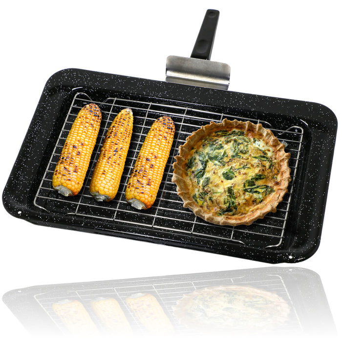 Enamel Grill Pan Tray Rack Grid Handle for Maytag Oven Cooker 445 x 276 mm