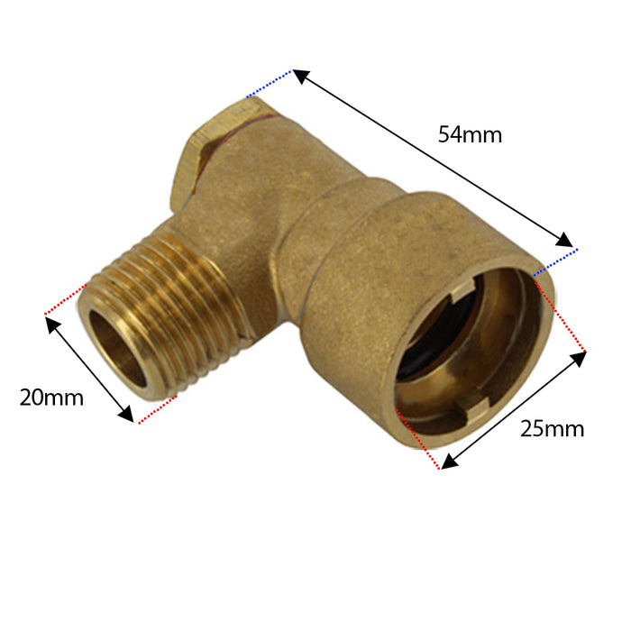 Gas Supply Hose Socket 1/2" Oven Cooker Angled Bayonet Socket Brass Connector