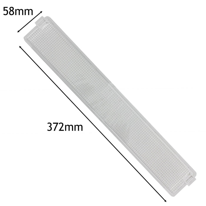 Light Diffuser / Lens Cover Plate for Zanussi ZHC60136X Cooker Hood Vent Extractor (372mm x 58mm)