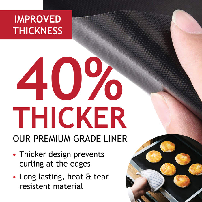 Universal Teflon Oven Cooker Liner Non Stick Heavy Duty Lining Pack of 2 Liners Black