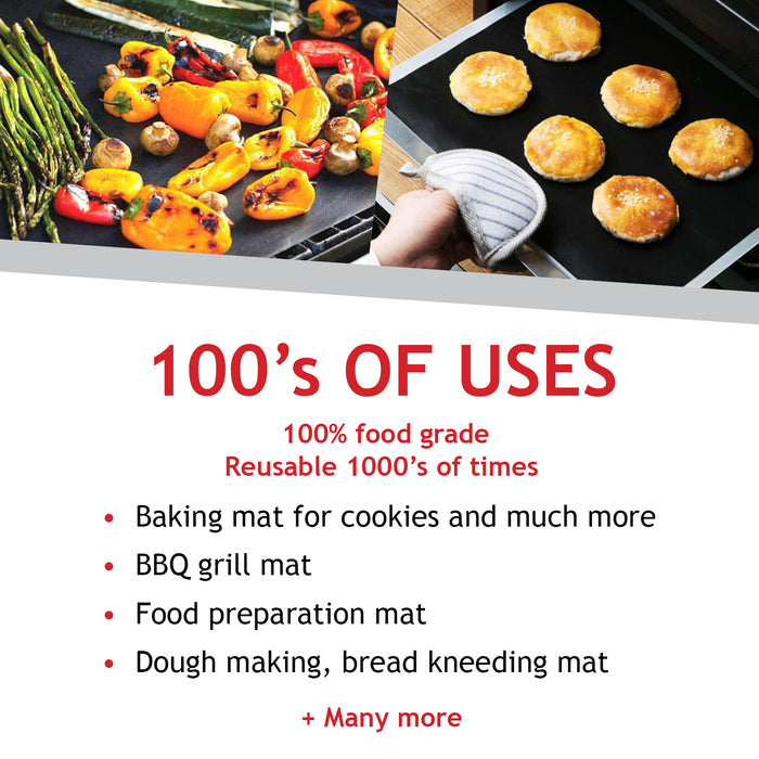 Universal Teflon Oven Cooker Liner Non Stick Heavy Duty Lining Pack of 2 Liners Black