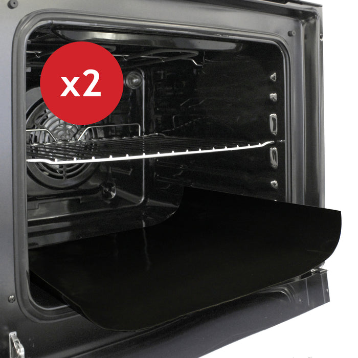 Universal Teflon Oven Cooker Liner Non Stick Heavy Duty Lining Pack of 2 Liners Black