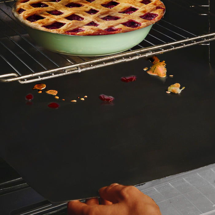 Universal Teflon Oven Cooker Liner Non Stick Heavy Duty Lining Pack of 2 Liners Black