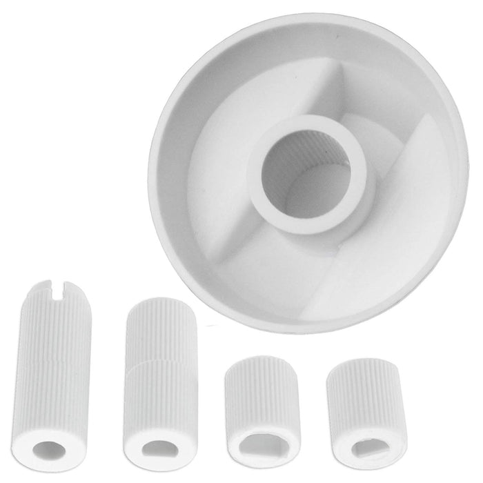 UNIVERSAL White CONTROL KNOB & ADAPTORS for PROLINE Cooker Oven Hob