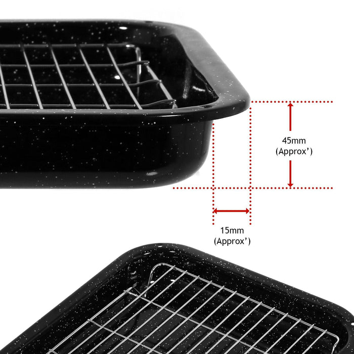 Small Square Grill Pan, Rack & Detachable Handle for Hotpoint Non-Stick (Black, 285 mm x 275 mm)