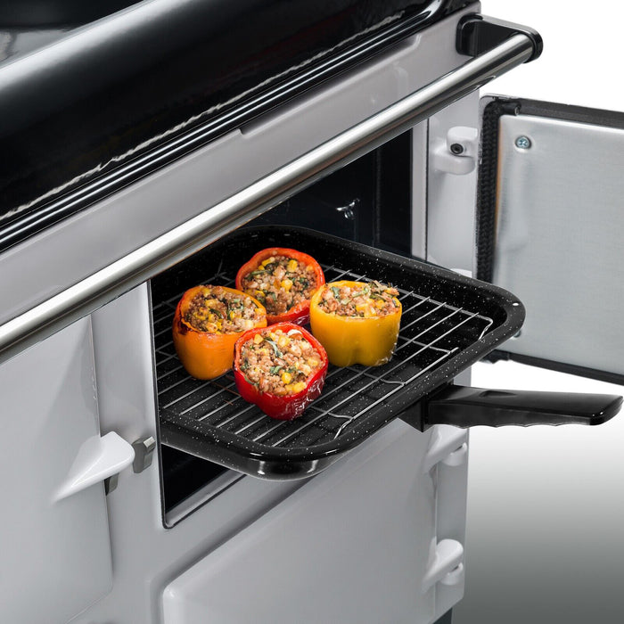 Small Square Grill Pan, Rack & Detachable Handle for Bompani + Spinflo Non-Stick (Black, 285 mm x 275 mm)