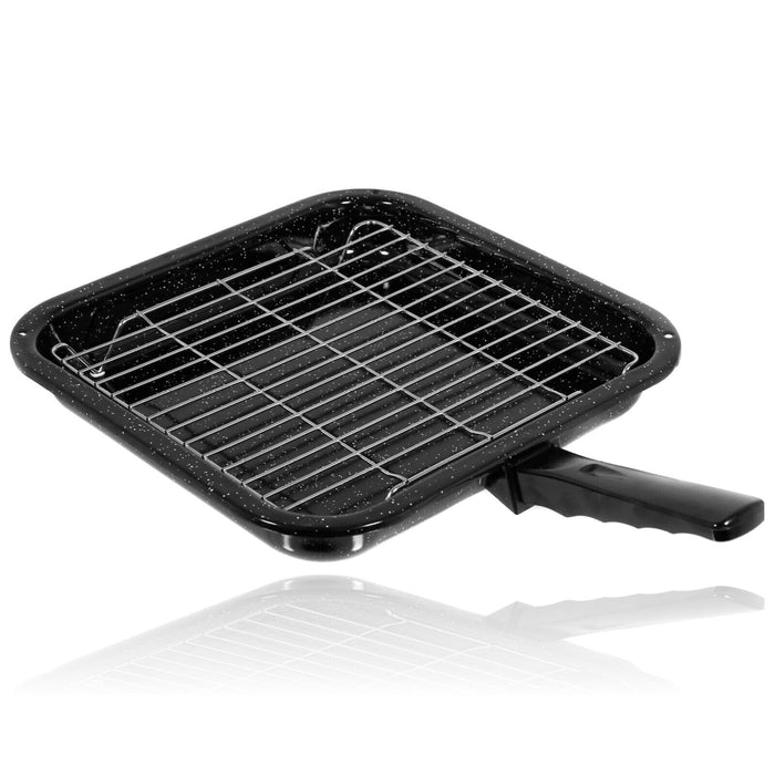 Small Square Grill Pan, Rack & Detachable Handle for AEG Non-Stick (Black, 285 mm x 275 mm)