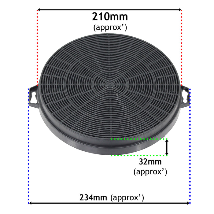 Carbon Charcoal Vent Filter for Howdens Lamona Cooker Extractor Hood