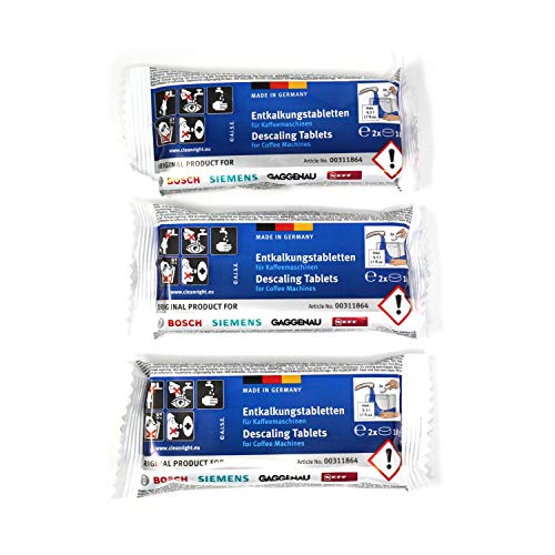 Genuine BOSCH Descaler Tablets for Russell Hobbs Coffee Machine & Kettle (2x Packs of 6)