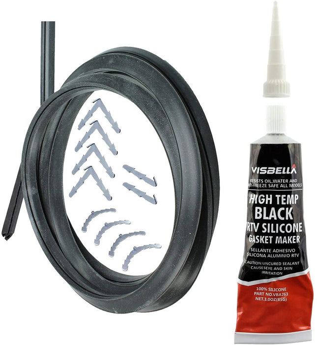 Door Seal + Silicone Glue for HOTPOINT INDESIT Oven Cooker 3m Cut to Size (3 & 4 sided, Rounded + 90º Clips)