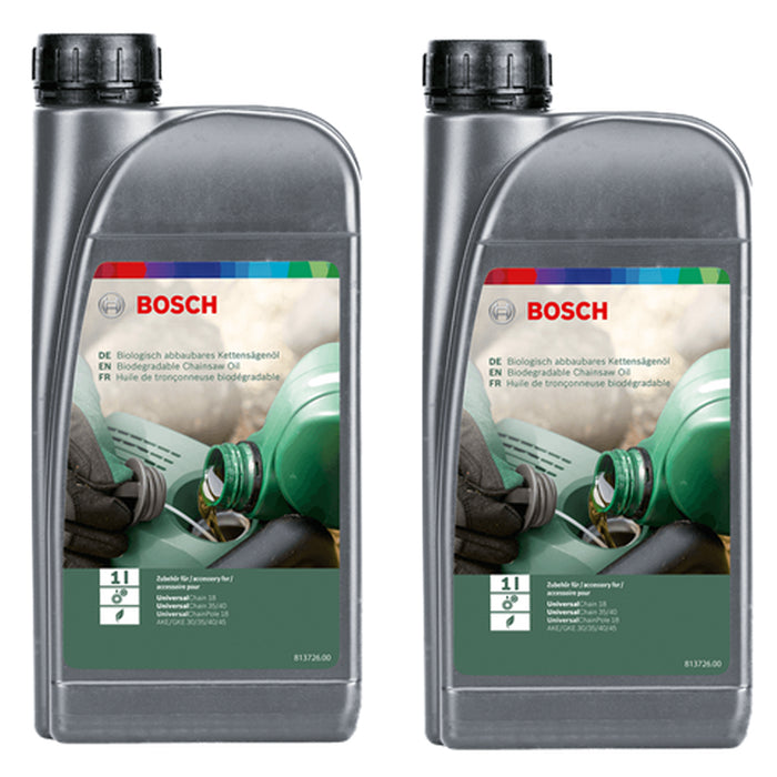 Bosch Qualcast Chainsaw Chain Saw Oil Lubricant 1 Litre Bottle 2607000181 x 2 Bottles