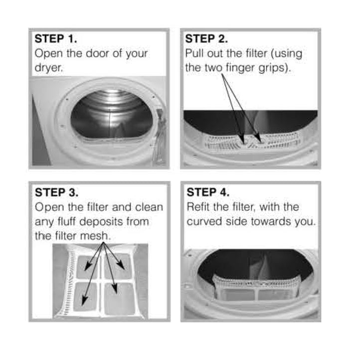 Tumble Dryer Filter Lint Cage Catcher Screen for Hotpoint Ariston Indesit M2 White