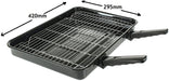 UNIVERSAL Medium Grill Pan, Rack & Dual Detachable Handles with Adjustable Shelf for Oven Cookers