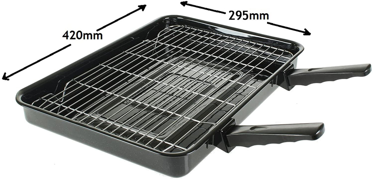 Large Grill Pan, Rack & Dual Detachable Handles with Adjustable Shelf for HYGENA Oven Cookers
