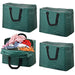 Laundry Washing Zipped Storage Bag (Pack of 4, Green, 75L)