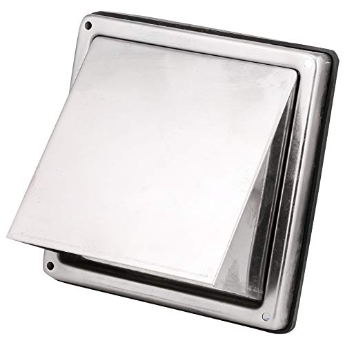 Stainless Steel External Wall Air Vent Non Return Flap Outlet (6" / 150mm)
