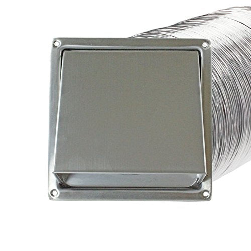 Stainless Steel Square Hood/Cowl Vent 100mm + 5m Aluminium Vent Hose