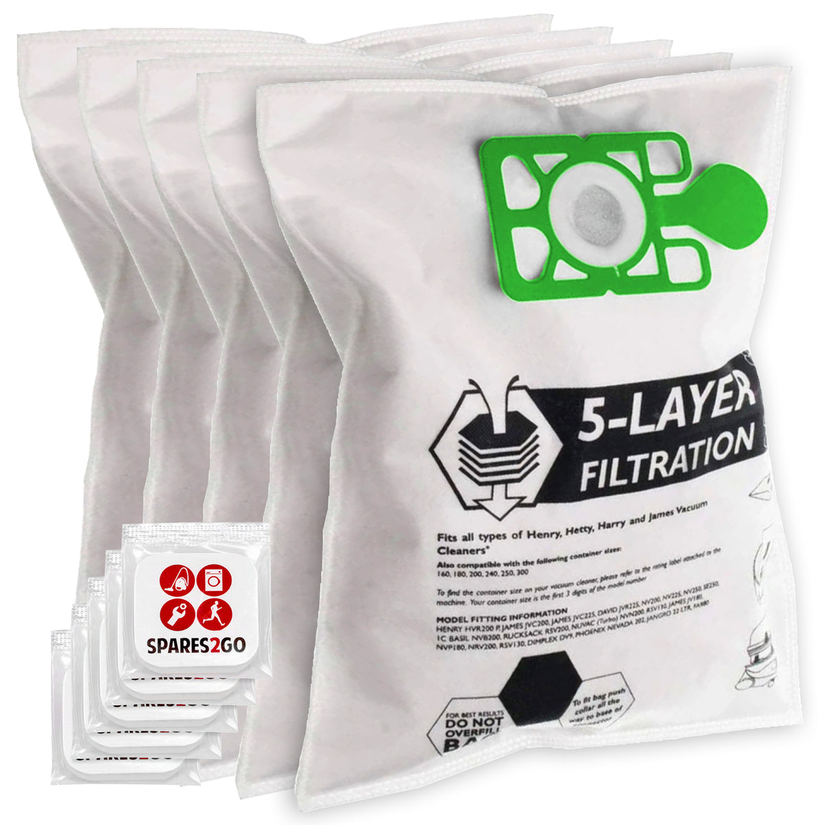 20 Sacchetti Per Aspirapolvere Numatic Henry E Hetty &ndash; Microfiber HEPA, Usa E Getta &ndash; Set Da 20 Pezzi
