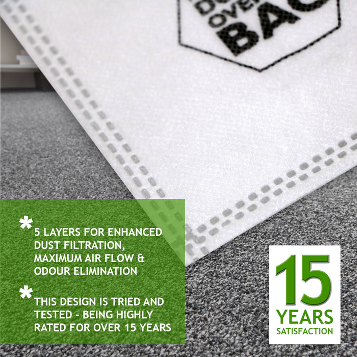 Bags for Numatic HENRY HVR200 HVX200 Vacuum Cleaner (Pack of 15 Bags + Fresheners)