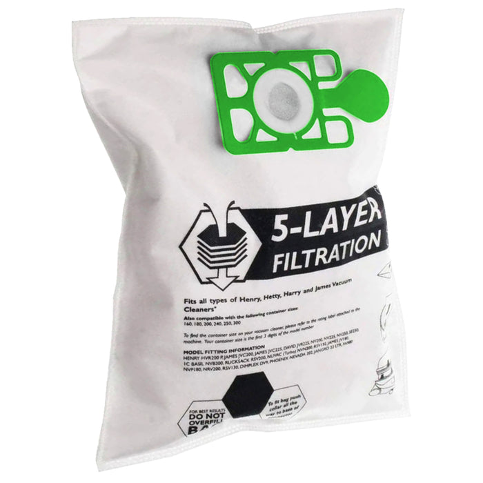 Bags for Numatic HENRY HETTY Vacuum Cleaner (Pack of 15 Bags)