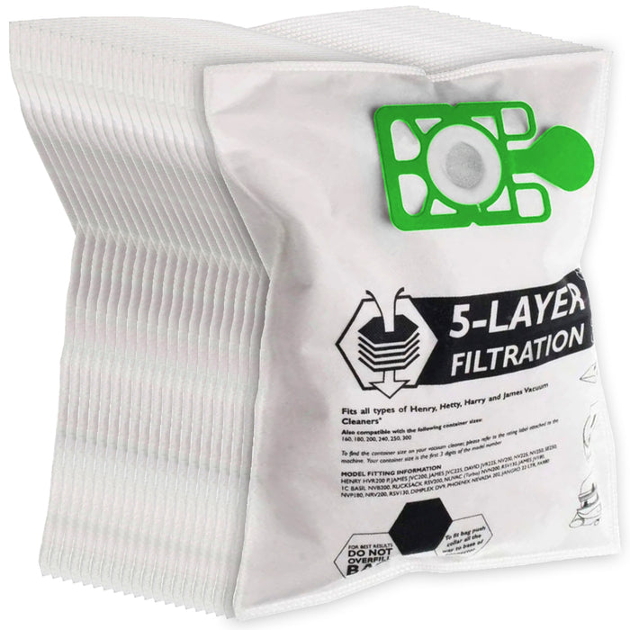 Bags for Numatic HENRY HVR200 HVX200 Vacuum Cleaner (Pack of 20 Bags)