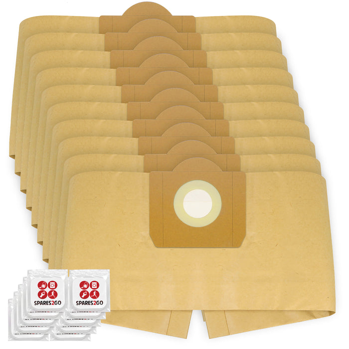 Vacuum Cleaner Dust Bags for Earlex 1100 Wet & Dry Combo, WD1000 Combivac, WD1200P Powervac (Pack of 10 + Freshener Tabs)