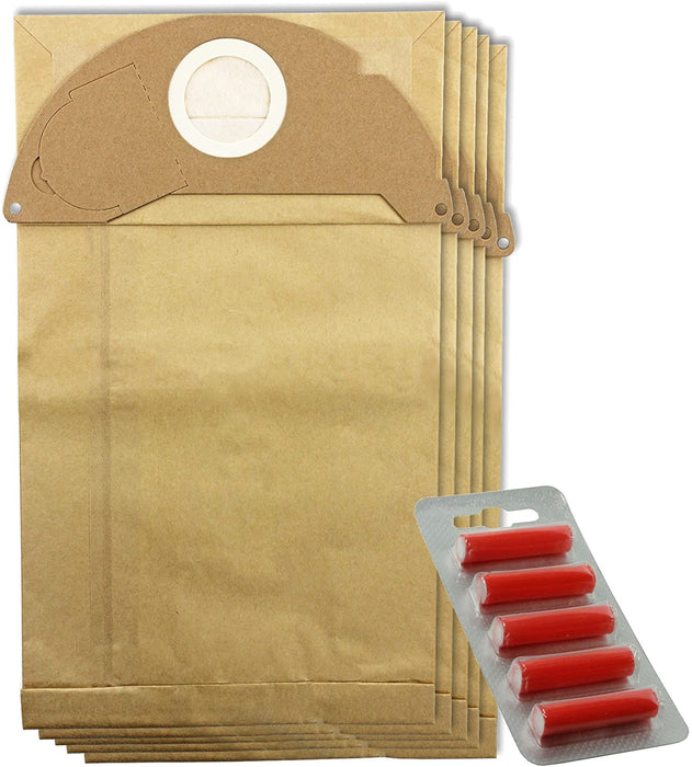 Strong Dust Bags for Karcher Vacuum Cleaners (Pack of 5 + Fresheners)