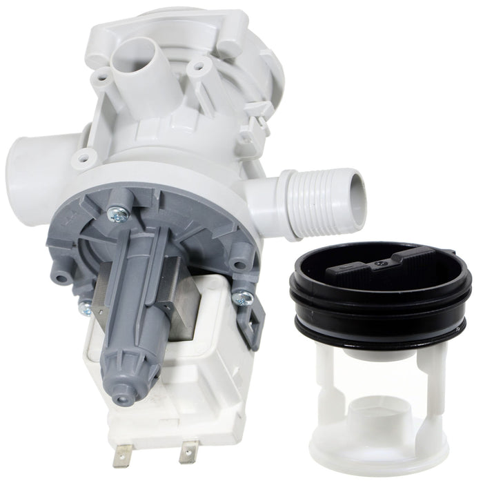 Drain Pump + Filter compatible with WHITE KNIGHT Washing Machine WM105M WM105MA
