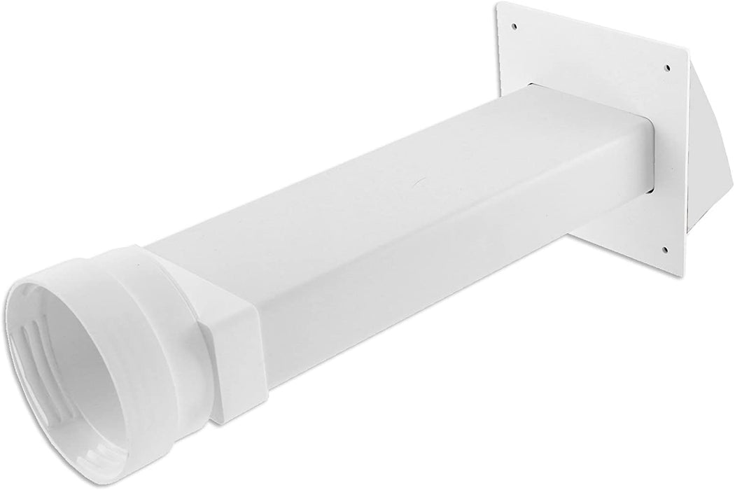 Universal Wall Vent Cover Kit Tumble Dryer Hose External Pipe Outlet White 4"