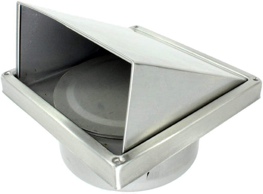 UNIVERSAL Cowled Exterior Wall Outlet Kit & Extension Hose for Vented Tumble Dryer (5" x 3m, Stainless Steel)