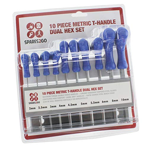 20 Piece T Handle Imperial SAE + Metric Hex Allen Key CR-V Screwdriver Set,