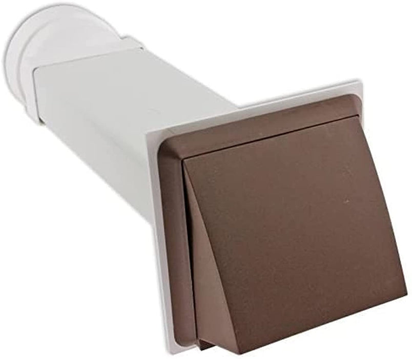 Universal Wall Vent Kit Tumble Dryer Hose External Pipe Outlet Cover Brown 4"