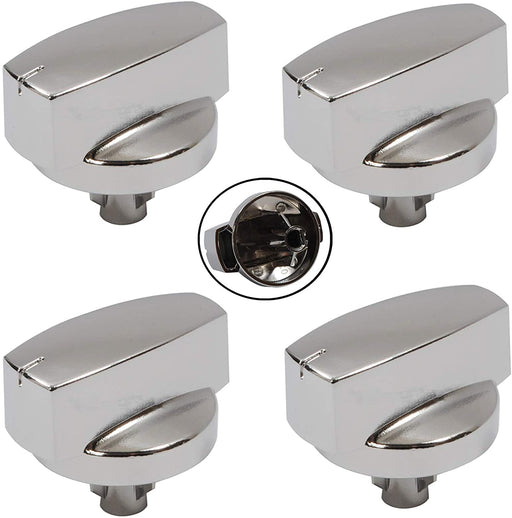 STOVES Oven Cooker Knob Function Control Switch 444445412 (Silver/Chrome) Pack of 4